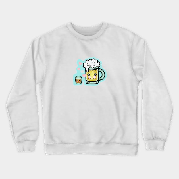 Shot and Beer Aqua Crewneck Sweatshirt by FranBail